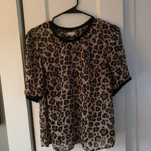 A New Day Sheer Leopard Print Blouse